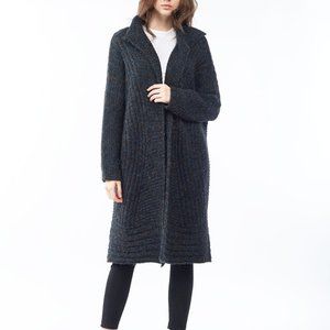 Sailor Collared Cardigan - Heathered Teal Blue